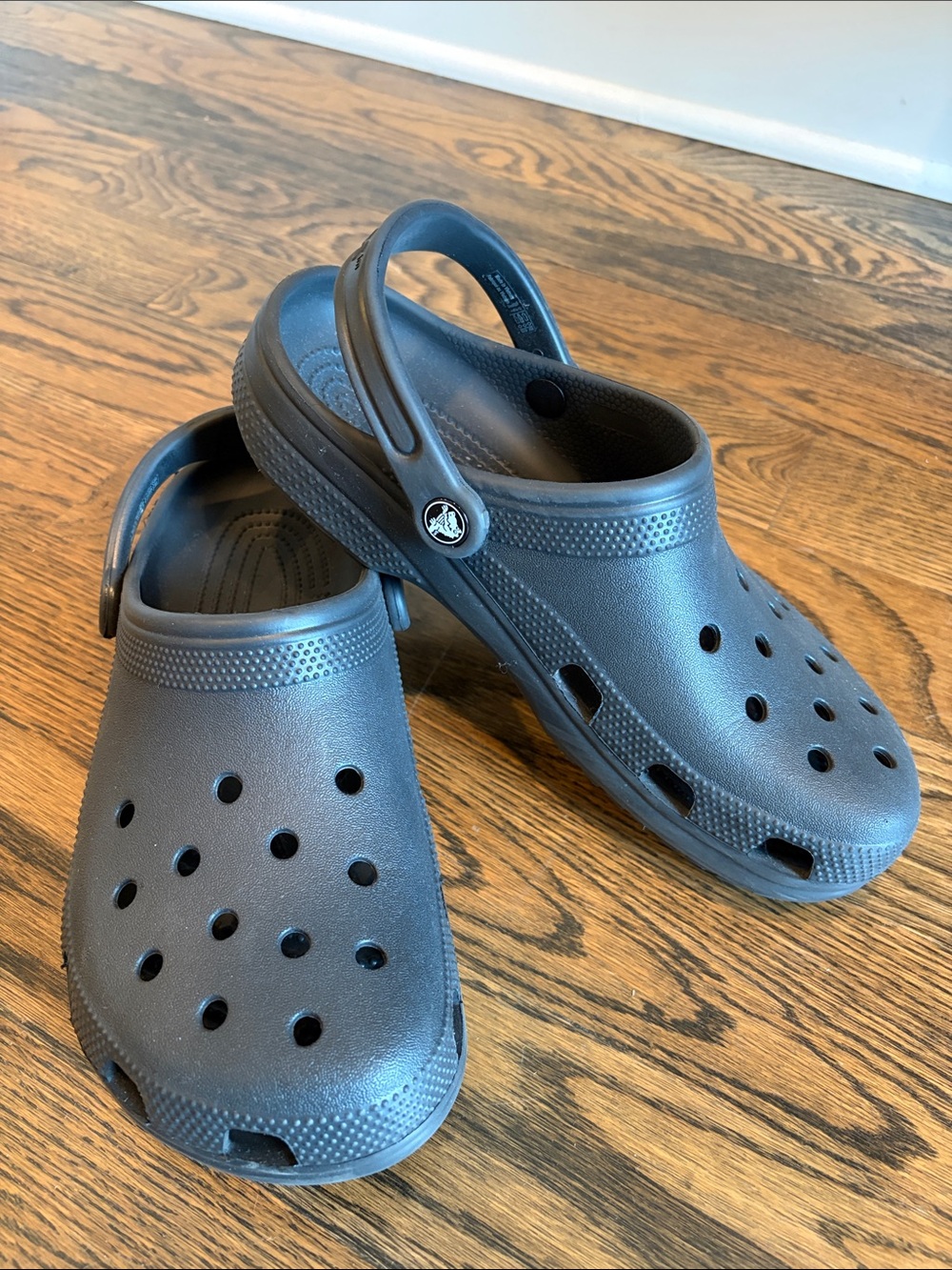 CROCS Classic Black Slip-On Clogs with Heel Strap - W10 / M8